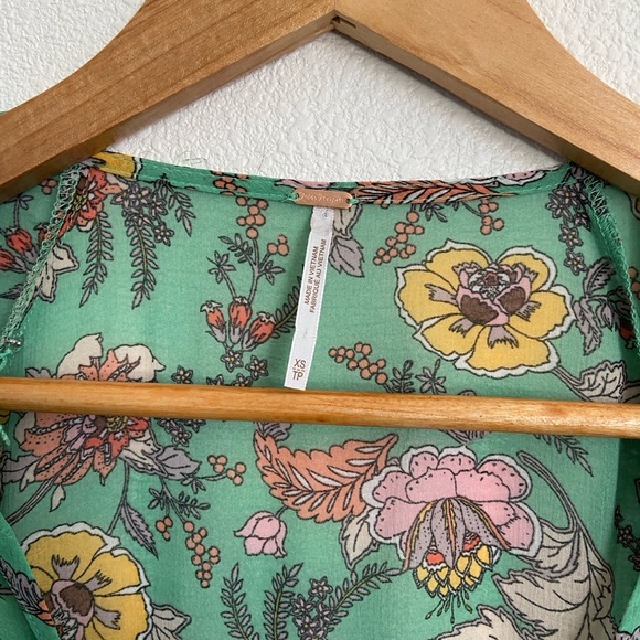 Free People Earthfolk green combo spring floral boho maxi dress - Picture 7 of 12